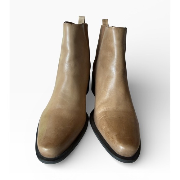 NICOLE Leather "Lake" Boots 2" Heel Women's US 7.5M Made In Brazil Original Box - Picture 2 of 13